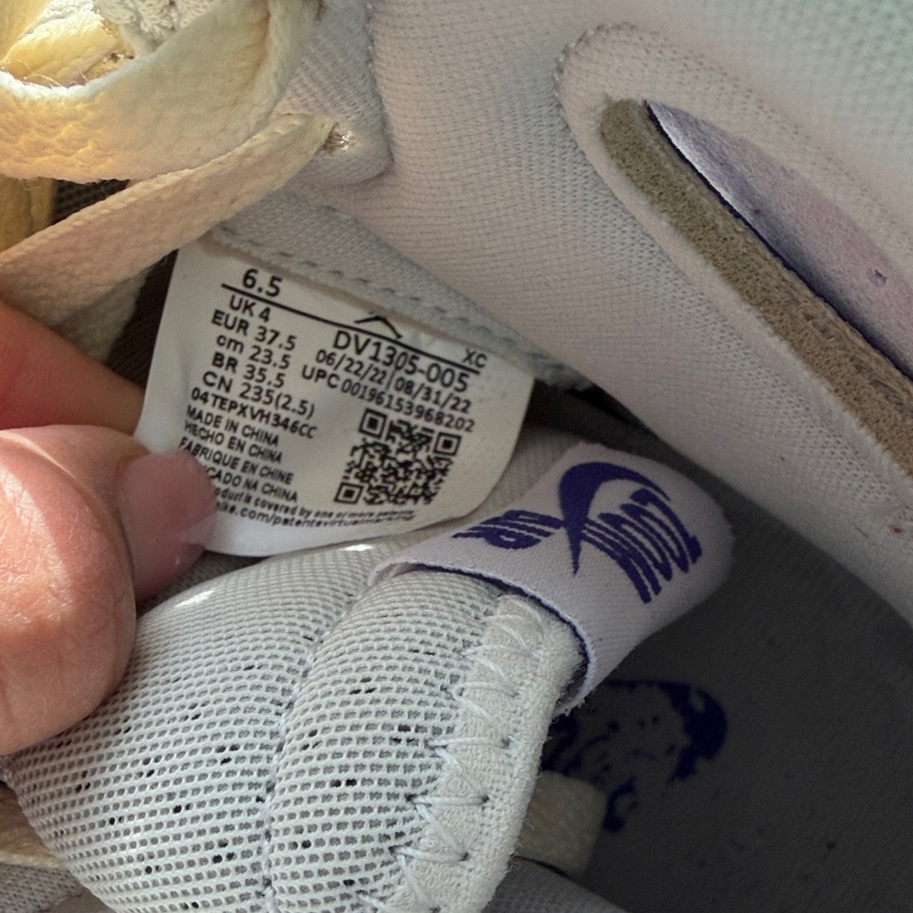 Nike Women's High-Top Jordan Sneakers - Gray and Lavender - Picture 4 of 9